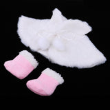 Maxbell Stylish Doll 2pcs Set Doll Cape & Boots Fits 25cm Mellchan Girl Dolls Winter Outfit -White - Aladdin Shoppers