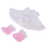 Maxbell Stylish Doll 2pcs Set Doll Cape & Boots Fits 25cm Mellchan Girl Dolls Winter Outfit -White - Aladdin Shoppers