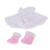 Maxbell Stylish Doll 2pcs Set Doll Cape & Boots Fits 25cm Mellchan Girl Dolls Winter Outfit -White - Aladdin Shoppers
