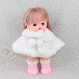 Maxbell Stylish Doll 2pcs Set Doll Cape & Boots Fits 25cm Mellchan Girl Dolls Winter Outfit -White - Aladdin Shoppers