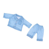 Maxbell Doll Clothes Outfits Plaid Pajamas Suit Fits Sharon Girl Doll and other 16 inch Dolls -Blue - Aladdin Shoppers