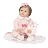 55cm Lifelike Silicone Baby Doll Costumed Reborn Doll Kids Education Toys