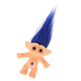 Maxbell Maxbell Blue Color 10cm Nude Lucky Troll Doll Mini Action Figures Toy for Cake Toppers Dollhouse Decor Kids Birthday Gift