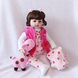 Maxbell 55cm 22inch Reborn Girl Doll Realistic Baby Doll Newborn Infant with Pink Clothes, for Ages 3+ - Aladdin Shoppers