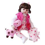 Maxbell 55cm 22inch Reborn Girl Doll Realistic Baby Doll Newborn Infant with Pink Clothes, for Ages 3+ - Aladdin Shoppers