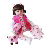 Maxbell 55cm 22inch Reborn Girl Doll Realistic Baby Doll Newborn Infant with Pink Clothes, for Ages 3+ - Aladdin Shoppers