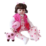 Maxbell 55cm 22inch Reborn Girl Doll Realistic Baby Doll Newborn Infant with Pink Clothes, for Ages 3+ - Aladdin Shoppers