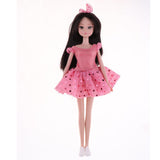 Maxbell 27cm Modern Girl Doll Playset 1/6 Kurhn Doll in Pink Dress DIY Kids Pretend Play Toy Children Companion Toy - Aladdin Shoppers