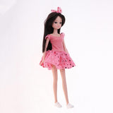 Maxbell 27cm Modern Girl Doll Playset 1/6 Kurhn Doll in Pink Dress DIY Kids Pretend Play Toy Children Companion Toy - Aladdin Shoppers