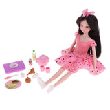 Maxbell 27cm Modern Girl Doll Playset 1/6 Kurhn Doll in Pink Dress DIY Kids Pretend Play Toy Children Companion Toy - Aladdin Shoppers