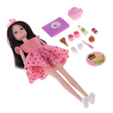 Maxbell 27cm Modern Girl Doll Playset 1/6 Kurhn Doll in Pink Dress DIY Kids Pretend Play Toy Children Companion Toy - Aladdin Shoppers