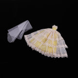 Maxbell Charming 4-Layers Dress Gown Veil Clothes for LUTS DOD Dollfie 1/6 BJD Doll Wedding / Party Outfit - Aladdin Shoppers