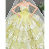 Maxbell Charming 4-Layers Dress Gown Veil Clothes for LUTS DOD Dollfie 1/6 BJD Doll Wedding / Party Outfit - Aladdin Shoppers