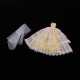 Maxbell Charming 4-Layers Dress Gown Veil Clothes for LUTS DOD Dollfie 1/6 BJD Doll Wedding / Party Outfit - Aladdin Shoppers
