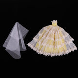 Maxbell Charming 4-Layers Dress Gown Veil Clothes for LUTS DOD Dollfie 1/6 BJD Doll Wedding / Party Outfit - Aladdin Shoppers
