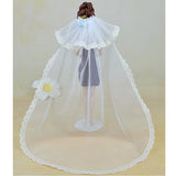 Maxbell Fashion Doll Wedding Bridal Head Veil 12Inch Doll Wedding Clothes Accessories (White) - Aladdin Shoppers