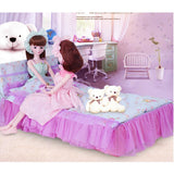 Maxbell Maxbell 60cm Doll Accessories, Floral Print Bedding Set with Mattress, Pillows and Sheet Set, For Night Lolita Dolls, Kids Christmas Gifts