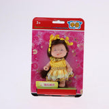 Maxbell Maxbell 4inch 10cm Adorable Elfin  Doll Little Doll in Yellow Floral Clothes Home Display Decor