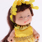 Maxbell Maxbell 4inch 10cm Adorable Elfin  Doll Little Doll in Yellow Floral Clothes Home Display Decor