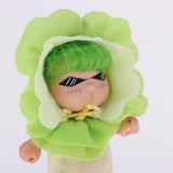 Maxbell Maxbell 4inch 10cm Adorable Farm Vegetable Doll Little Doll in Green Hairband Suit Home Display Decor