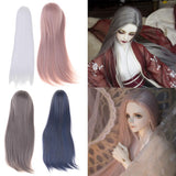 Maxbell Maxbell 1/3 Male BJD Long Straight Hair Wig for Normal 70cm Uncle Dolls DIY Accessories Gray