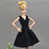 Maxbell Fashion Doll Sleeveless Dress Party Clothes, 12inch Girl Doll Mini Skirt, For 1/6 BJD Dolls For Blythe Dolls Accessory (Black) - Aladdin Shoppers