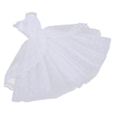 Maxbell Stylish 1/6 BJD Fashion Doll Dress Form Wedding Dress Evening Gown Pettiskirt Garment For 12inch Doll Party Dancing Outfit White - Aladdin Shoppers