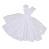 Maxbell Stylish 1/6 BJD Fashion Doll Dress Form Wedding Dress Evening Gown Pettiskirt Garment For 12inch Doll Party Dancing Outfit White - Aladdin Shoppers