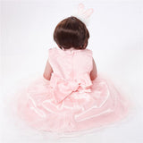 Maxbell 55cm Adorable Silicone Princess Reborn Doll Model in Pink Dress Outfit Accessories - Aladdin Shoppers