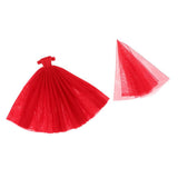 Maxbell Fashion Handmade Strapless Wedding Dress With Veil For 1/6 Doll Dress Up Accessory - Aladdin Shoppers