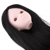 Maxbell Maxbell Doll Head with Long Straight Hair, DIY Accessories For 12inch Dolls, For 1/6 BJD Girl Dolls Body DIY Parts (Black Hair)