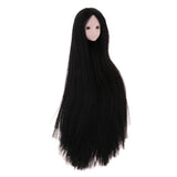 Maxbell Maxbell Doll Head with Long Straight Hair, DIY Accessories For 12inch Dolls, For 1/6 BJD Girl Dolls Body DIY Parts (Black Hair)