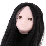 Maxbell Maxbell Doll Head with Long Straight Hair, DIY Accessories For 12inch Dolls, For 1/6 BJD Girl Dolls Body DIY Parts (Black Hair)