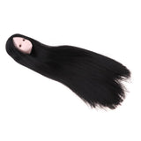 Maxbell Maxbell Doll Head with Long Straight Hair, DIY Accessories For 12inch Dolls, For 1/6 BJD Girl Dolls Body DIY Parts (Black Hair)