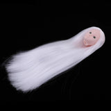 Maxbell Maxbell Doll Head with Long Hair, DIY Accessories For 12inch Dolls, For 1/6 BJD Girl Dolls Body DIY Parts (White Hair)