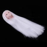 Maxbell Maxbell Doll Head with Long Hair, DIY Accessories For 12inch Dolls, For 1/6 BJD Girl Dolls Body DIY Parts (White Hair)