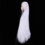 Maxbell Maxbell Doll Head with Long Hair, DIY Accessories For 12inch Dolls, For 1/6 BJD Girl Dolls Body DIY Parts (White Hair)