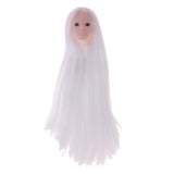 Maxbell Maxbell Doll Head with Long Hair, DIY Accessories For 12inch Dolls, For 1/6 BJD Girl Dolls Body DIY Parts (White Hair)