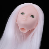 Maxbell Maxbell Doll Head with Long Hair, DIY Accessories For 12inch Dolls, For 1/6 BJD Girl Dolls Body DIY Parts (White Hair)