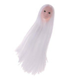 Maxbell Maxbell Doll Head with Long Hair, DIY Accessories For 12inch Dolls, For 1/6 BJD Girl Dolls Body DIY Parts (White Hair)