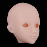 Maxbell Maxbell Plastic Female Doll Head Sculpt without Eyes for 1/6 BJD OB Doll Custom Accs Practise Make Up