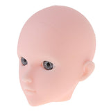 Maxbell Maxbell OOAK  Doll Jointed Blank Head Carving Sculpt with Gray Eyes for 1/6 BJD Doll, MSD Accessory