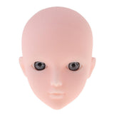 Maxbell Maxbell OOAK  Doll Jointed Blank Head Carving Sculpt with Gray Eyes for 1/6 BJD Doll, MSD Accessory