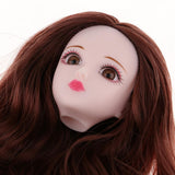 Maxbell Maxbell 1/6 Female Ball Joint Doll Head Carving Sculpt with White Straight Hair Wig for BJD for MSD Doll