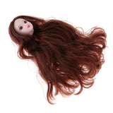 Maxbell Maxbell 1/6 Female Ball Joint Doll Head Carving Sculpt with White Straight Hair Wig for BJD for MSD Doll