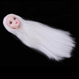 Maxbell Maxbell 1/6 Female Ball Joint Doll Head Carving Sculpt with White Straight Hair Wig for BJD for MSD Doll