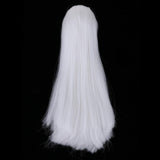 Maxbell Maxbell 1/6 Female Ball Joint Doll Head Carving Sculpt with White Straight Hair Wig for BJD for MSD Doll