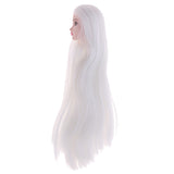Maxbell Maxbell 1/6 Female Ball Joint Doll Head Carving Sculpt with White Straight Hair Wig for BJD for MSD Doll