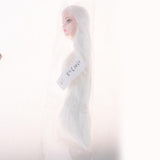 Maxbell Maxbell 1/6 Female Ball Joint Doll Head Carving Sculpt with White Straight Hair Wig for BJD for MSD Doll