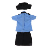Maxbell Stylish 1/3 BJD Doll Clothes Policewoman Uniform - Shirt Skirt Cap Outfits For Night Lolita BJD Fashion Girl Doll - Aladdin Shoppers